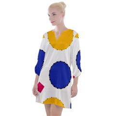 Circles Open Neck Shift Dress