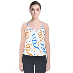 Confetti Velvet Spaghetti Strap Top by nateshop