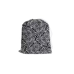 Design-background White Black Drawstring Pouch (small) by nateshop