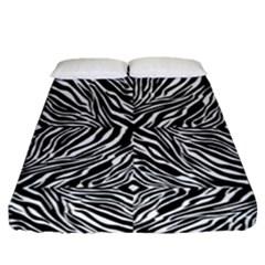 Design-background White Black Fitted Sheet (queen Size) by nateshop