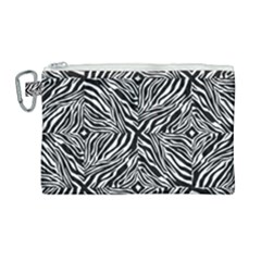 Design-background White Black Canvas Cosmetic Bag (large) by nateshop