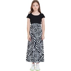 Design-background White Black Kids  Flared Maxi Skirt by nateshop