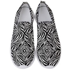 Design-background White Black Men s Slip On Sneakers