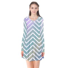 Zigzag-maves Long Sleeve V-neck Flare Dress by nateshop