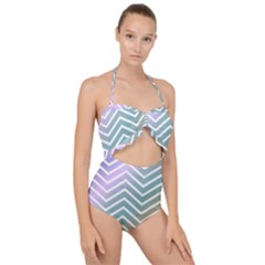 Zigzag-maves Scallop Top Cut Out Swimsuit by nateshop