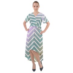 Zigzag-maves Front Wrap High Low Dress