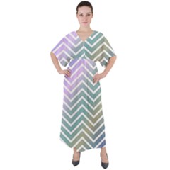 Zigzag-maves V-neck Boho Style Maxi Dress by nateshop