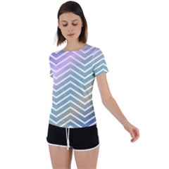 Zigzag-maves Back Circle Cutout Sports Tee by nateshop