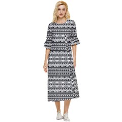 Zentangle Double Cuff Midi Dress by nateshop