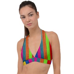 Wood Calor Halter Plunge Bikini Top by nateshop