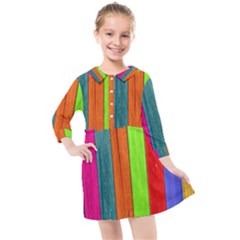 Wood Calor Kids  Quarter Sleeve Shirt Dress by nateshop