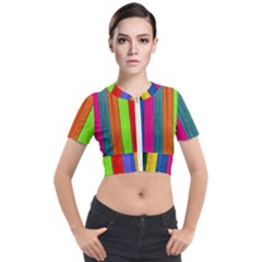 Wood Calor Short Sleeve Cropped Jacket by nateshop