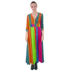 Wood Calor Button Up Maxi Dress