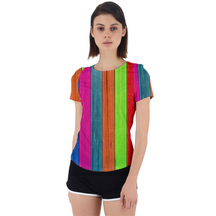 Wood Calor Back Cut Out Sport Tee