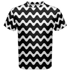 Wave-black White Men s Cotton Tee by nateshop