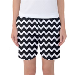 Wave-black White Women s Basketball Shorts by nateshop