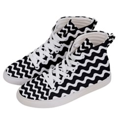 Wave-black White Women s Hi-top Skate Sneakers by nateshop