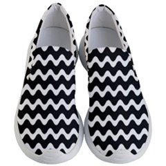 Wave-black White Women s Lightweight Slip Ons by nateshop