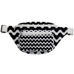 Wave-black White Fanny Pack by nateshop