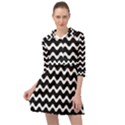 Wave-black White Mini Skater Shirt Dress View1