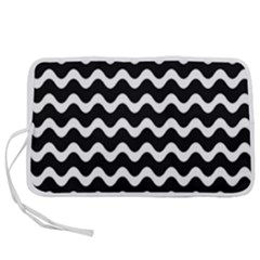 Wave-black White Pen Storage Case (s)