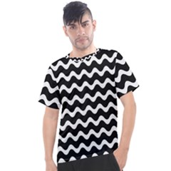 Wave-black White Men s Sport Top by nateshop