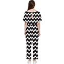 Wave-black White Batwing Lightweight Chiffon Jumpsuit View2