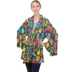 Presents-gift Long Sleeve Velvet Kimono  by nateshop