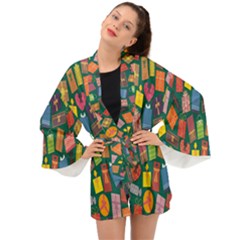 Presents-gift Long Sleeve Kimono by nateshop