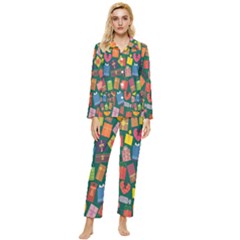 Presents-gift Womens  Long Sleeve Velvet Pocket Pajamas Set by nateshop