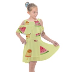 Ice-cream Kids  Shoulder Cutout Chiffon Dress