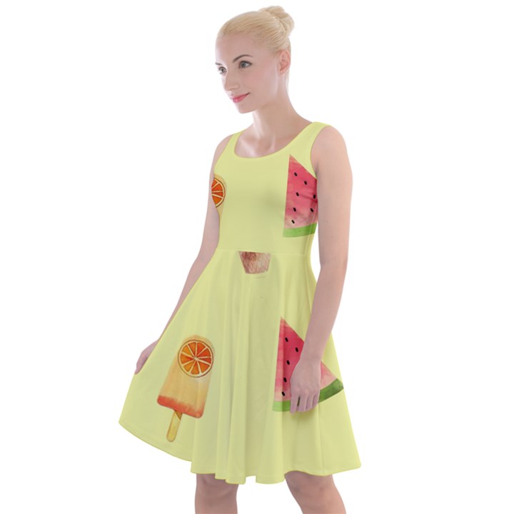 Ice-cream Knee Length Skater Dress