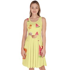 Ice-cream Knee Length Skater Dress With Pockets by nateshop