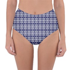 Floral-navi Reversible High-waist Bikini Bottoms by nateshop