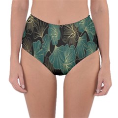 Leaves Reversible High-waist Bikini Bottoms by nateshop