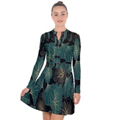 Leaves Long Sleeve Panel Dress by nateshop