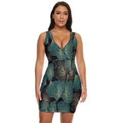 Leaves Draped Bodycon Dress by nateshop