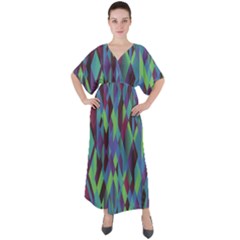 Geometric V-neck Boho Style Maxi Dress by nateshop