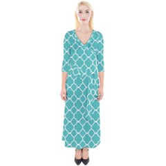 Quatrefoil Quarter Sleeve Wrap Maxi Dress by nateshop