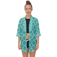 Quatrefoil Open Front Chiffon Kimono by nateshop