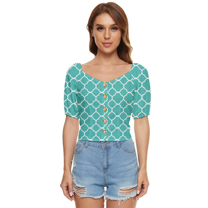 Quatrefoil Button up blouse