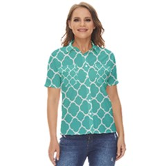 Quatrefoil Women s Short Sleeve Double Pocket Shirt