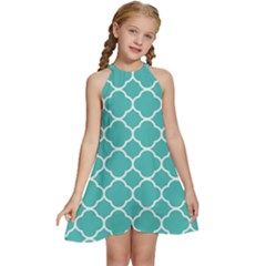 Quatrefoil Kids  Halter Collar Waist Tie Chiffon Dress by nateshop