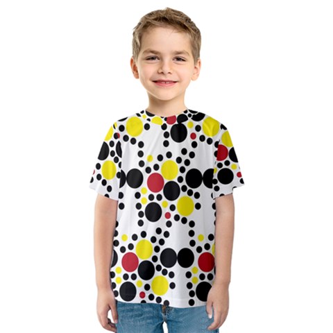 Pattern-polka Yellow Re Black Kids  Sport Mesh Tee by nateshop