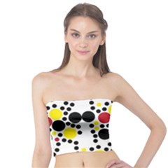 Pattern-polka Yellow Re Black Tube Top by nateshop