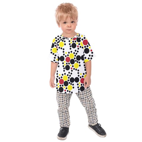 Pattern-polka Yellow Re Black Kids  Raglan Tee by nateshop