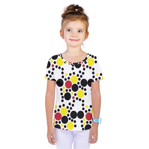 Pattern-polka Yellow Re Black Kids  One Piece Tee by nateshop