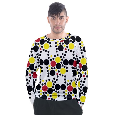 Pattern-polka Yellow Re Black Men s Long Sleeve Raglan Tee by nateshop