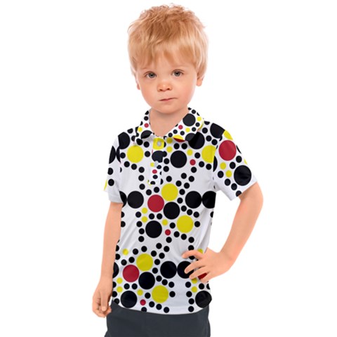 Pattern-polka Yellow Re Black Kids  Polo Tee by nateshop