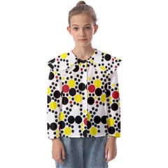 Pattern-polka Yellow Re Black Kids  Peter Pan Collar Blouse by nateshop